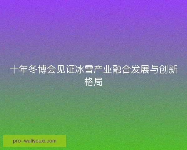 十年冬博会见证冰雪产业融合发展与创新格局